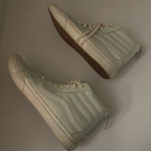 Vans High-Top Sneakers in Cream and White